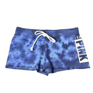 Vintage Y2K Pink Victoria's Secret Women Small Blue Marbled Tie-Dye Sleep Shorts